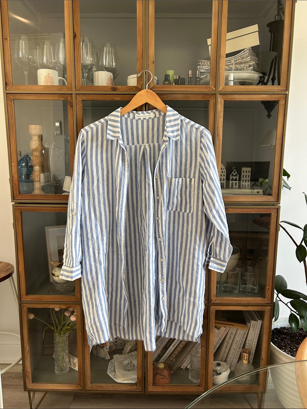 Melissa Nepton 100% Linen Swim Cover Up Dress Blouse